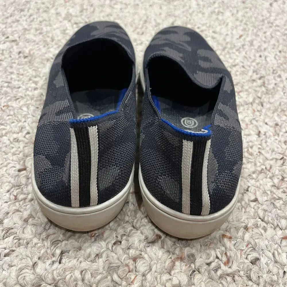 Rothys Slip On Sneaker Women's Sz 10 Camo Gray Black Casual Comfort
